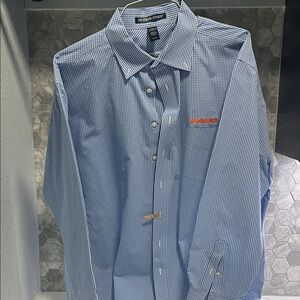 Whataburger Devon and Brooks Light Blue Gingham Men's Shirt